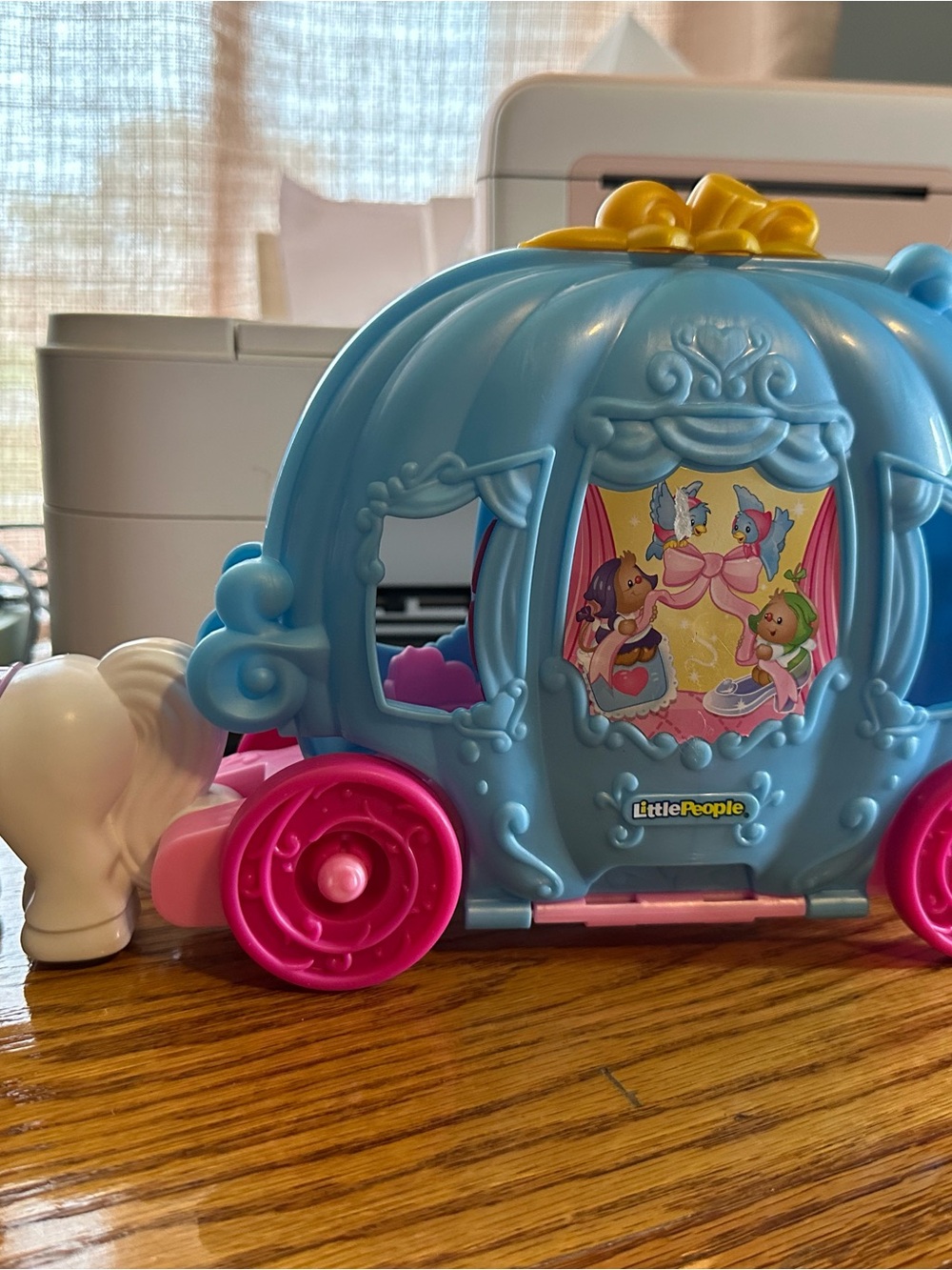 Fisher-Price Little People Blue Princess Carriage with Pink Wheels